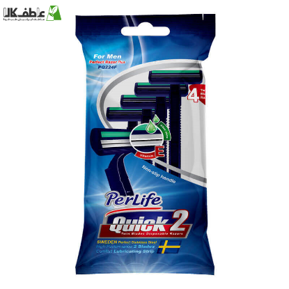 خود تراش پرلایف مدل Quick2 بسته 4 عددی